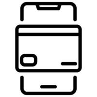 icona della linea di pagamento online vettore