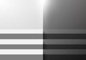 Fondo bianco e nero della stanza dello studio della scala del gradino 3d con illuminazione per il disegno minimo di esposizione del prodotto dell'esposizione vettore