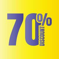 70 per cento sconto affare icona, 70 per cento speciale offrire sconto vettore, 70 per cento vendita prezzo riduzione offerta, Venerdì shopping vendita sconto percentuale design vettore