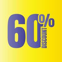 60 per cento sconto affare icona, 60 per cento speciale offrire sconto vettore, 60 per cento vendita prezzo riduzione offerta, Venerdì shopping vendita sconto percentuale design vettore