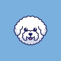 carino avatar bichon frise testa semplice cartone animato vettore illustrazione cane razze natura concetto icona isolato