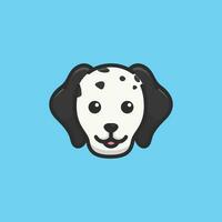 carino avatar dalmata testa semplice cartone animato vettore illustrazione cane razze natura concetto icona isolato