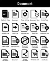 un' impostato di 20 documento icone come duplicato copia, documento, pagina ambientazione vettore