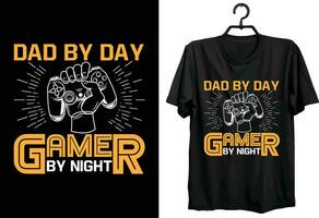 gamer maglietta design. divertente regalo articolo gamer maglietta design per tutti persone e gioco amanti. vettore