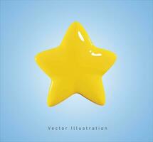 giallo stella nel 3d vettore illustrazione