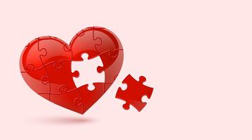 Cuore di puzzle Illustrazione vettoriale