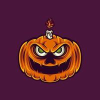 Halloween tema zucca testa personaggio design vettore