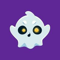 cartone animato Halloween fantasma emoji vettore personaggio