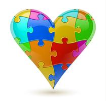 Cuore di puzzle Illustrazione vettoriale