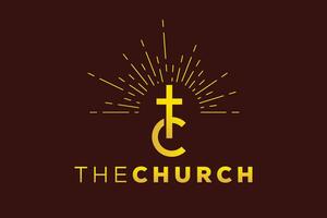 di moda e professionale lettera c Chiesa cartello cristiano e tranquillo, calmo vettore logo design
