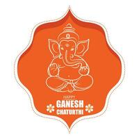 elegante ganesh Chaturthi celebrazione saluto con signore ganesh design vettore illustrazione