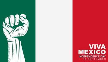 Viva Messico indipendenza giorno celebre ogni anno su settembre 16, indipendenza giorno saluto carta manifesto. vettore illustrazione design