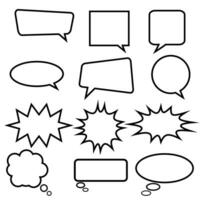 discorso bolla impostato isolato su bianca sfondo, vettore illustrazione diverso dialogo forma.