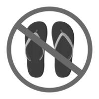 esso è proibito per accedere con scarpe. cartone animato stile estate ardesia sandali attraversato su nel rosso. no scarpe nero e bianca. prendere via il tuo scarpe prima entrando. vettore
