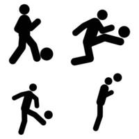 pittogramma icona di persona calciando palla vettore