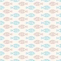 senza soluzione di continuità geometrico modello con rosa e blu pesce su leggero sfondo. vettore Stampa per tessuto sfondo