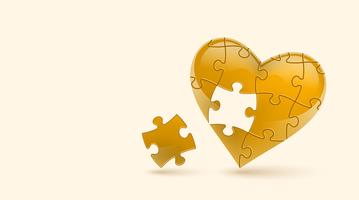 Cuore di puzzle Illustrazione vettoriale