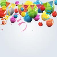 colore lucido buon compleanno palloncini banner sfondo illustrazione vettoriale