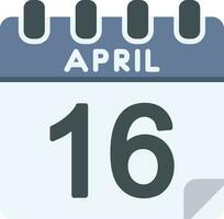 16 aprile linea icona vettore