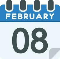 8 febbraio linea icona vettore
