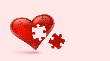 Cuore di puzzle Illustrazione vettoriale