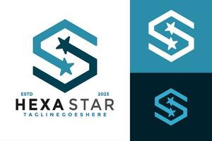 lettera S esagono stella logo design vettore simbolo icona illustrazione
