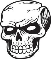 cranio mano disegnato illustrazioni per adesivi, logo, tatuaggio eccetera vettore