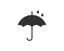 ombrello icona vettore. pioggia protezione. concetto per assicurazione azienda. nero e bianca silhouette piatto design vettore