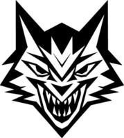 lupo - nero e bianca isolato icona - vettore illustrazione