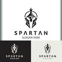 spartano casco guerriero logo modello. spartano piatto design vettore