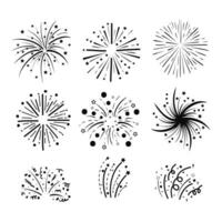 fuoco d'artificio celebrazione arredamento vettore illustrazione design isolato nel bianca. fuoco d'artificio silhouette