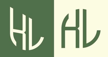 creativo semplice iniziale lettere kl logo disegni fascio. vettore