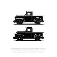 monocromatico illustrazione di classico retrò Vintage ▾ stile camion. isolato su bianca sfondo vettore