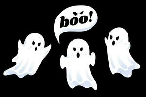 impostato di Halloween fantasma etichetta vettore