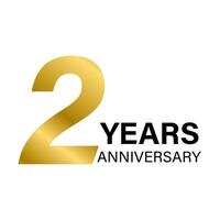 2 anno anniversario oro icona vettore per grafico disegno, logo, sito web, sociale media, mobile app, ui illustrazione