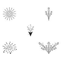 impostare fuochi d'artificio logo modello simbolo vettoriale