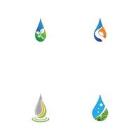 impostare il design dell'illustrazione vettoriale del modello del logo della goccia d'acqua