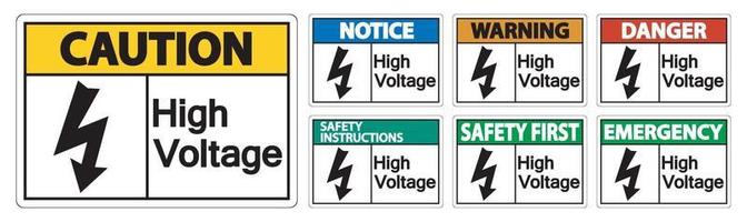 Isolato ad alta tensione del segno su fondo bianco, illustrazione ENV 10 di vettore