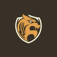 semplice tigre testa logo per emblema o icona vettore