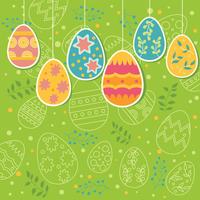 Ornamento multicolore delle uova con il modello delle uova di Pasqua su fondo vettore