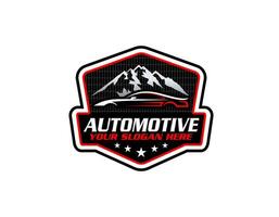 modello di logo per auto sportive, logo perfetto per le attività legate all'industria automobilistica vettore