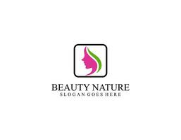 naturale bellissimo donna di viso fiore logo vettore