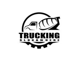 miscelatore camion silhouette logo modello vettore