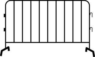 portatile acciaio recinto icona. urbano portatile acciaio barriera cartello. barriera recinto simbolo. piatto stile. vettore