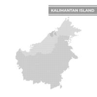 tratteggiata carta geografica di kalimantan isola Indonesia, Malaysia, brunei vettore
