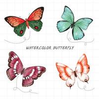 acquerello farfalla impostare, vettore illustrazione