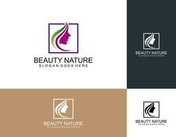 naturale bellezza salone e capelli trattamento logo vettore