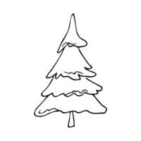 schema abete albero mano disegnato impostare. semplice stile alberi. vettore