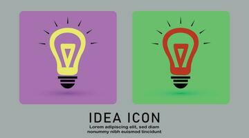 pensiero simbolo, idea icona, energia icona, creativo idea, ispirazione concetto con leggero lampadina vettore. vettore