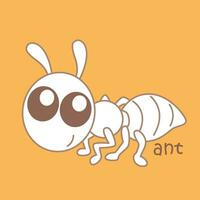 alfabeto un' per formica vocabolario scuola lezione cartone animato digitale francobollo schema vettore